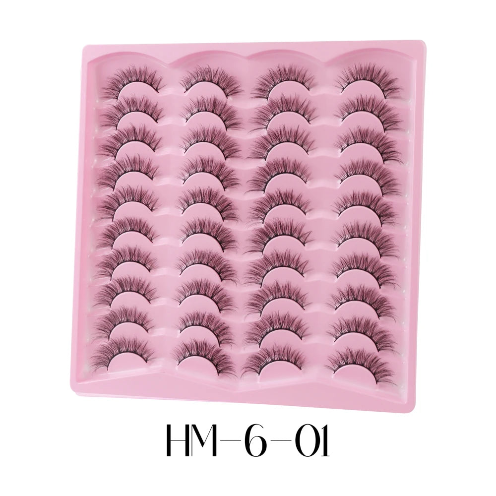 Vipuda 20 paires de faux cils naturels effet œil de chat, cils volumineux et fournis, cils fins et vaporeux pour un maquillage spectaculaire