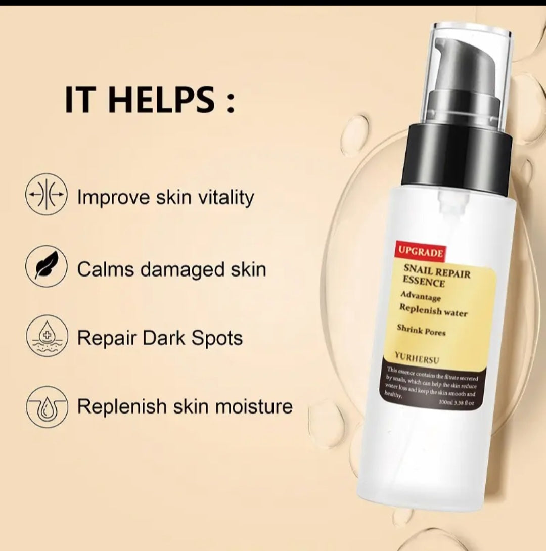 YURHERSU Essence Réparatrice Bave Escargot 100ml – Hydratant Pores