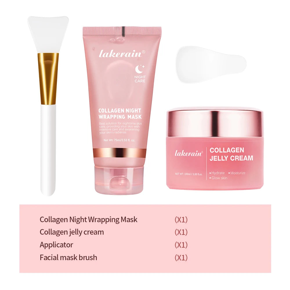 Masque visage de nuit en gelée de collagène hydrolysé, masque peel-off hydratant et raffermissant, soin nourrissant pour la peau