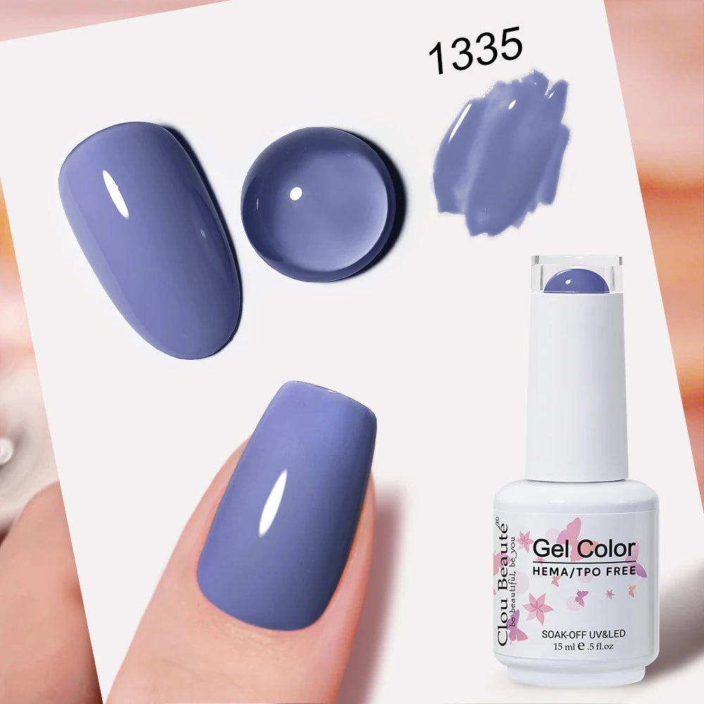 Clou Beaute Blue Series Nail Gel Polish Grey Green Lucky Nail Paint Gel Polish Gellak UV/LED Nail Gelpolish Soak Off Nail Art