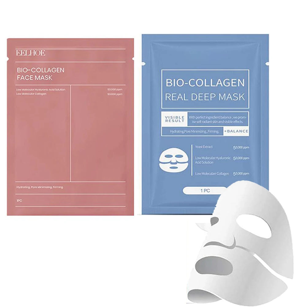 Masque Bio Collagen Real Deep - Réduit les pores - Hydratation intense - Soin visage de nuit - Hydratation, fraîcheur et éclat