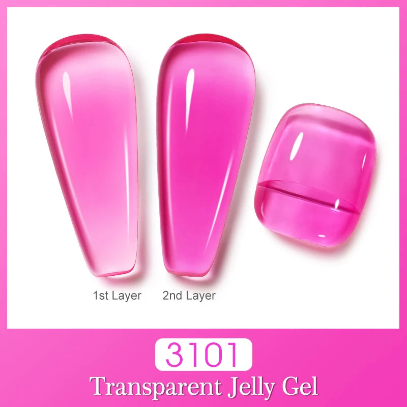 Clou Beaute Semi-transparent Jelly Gel Polish Nude Pink Amber Gel Nail Polish Translucent Semi Permanent All For Manicure Nail