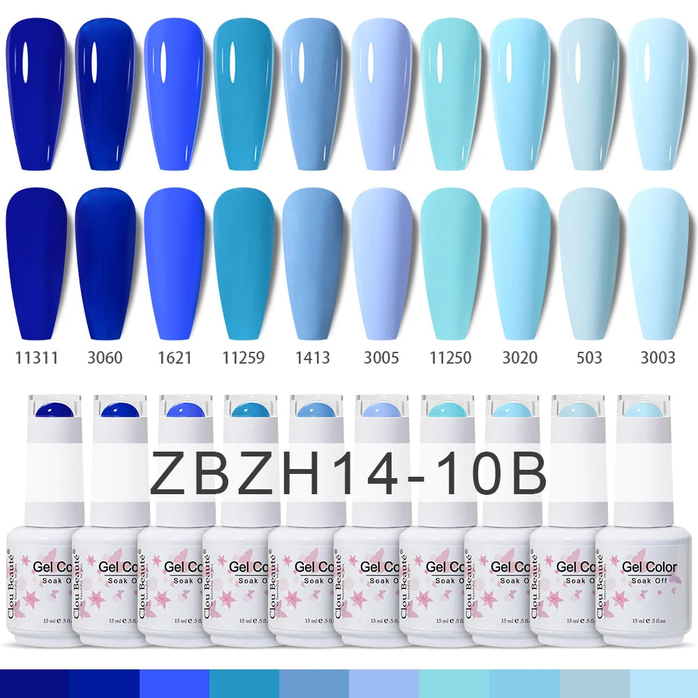 Clou Beaute 10/12/20/24pcs Gel Nail Polish Set Color 15ml White Glass Bottle Nail Art Kit Semi Permanent Gellack Nail Varnish
