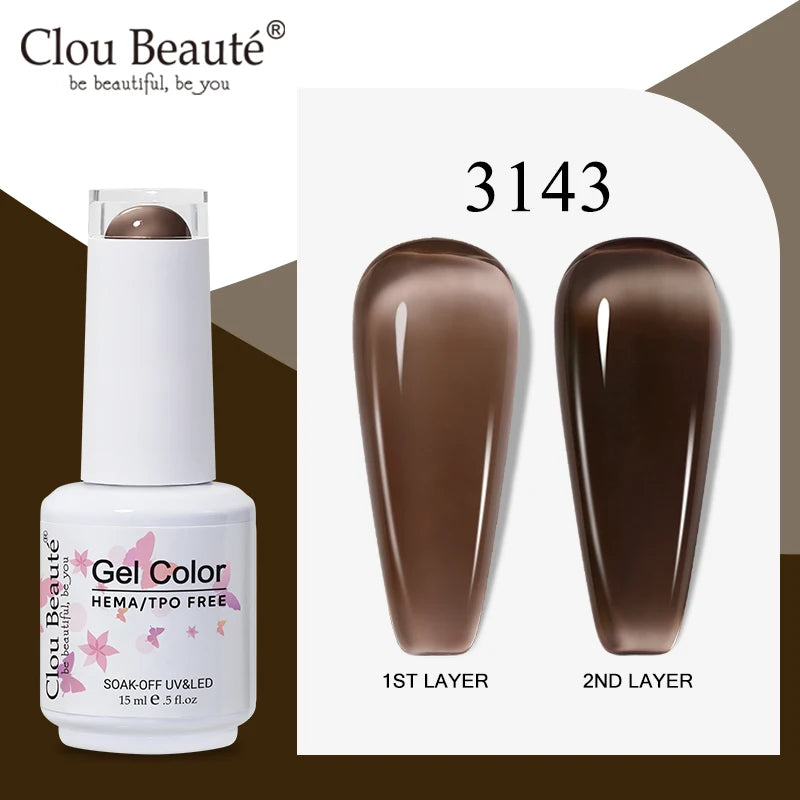 Clou Beaute Semi-transparent Jelly Gel Polish Nude Pink Amber Gel Nail Polish Translucent Semi Permanent All For Manicure Nail