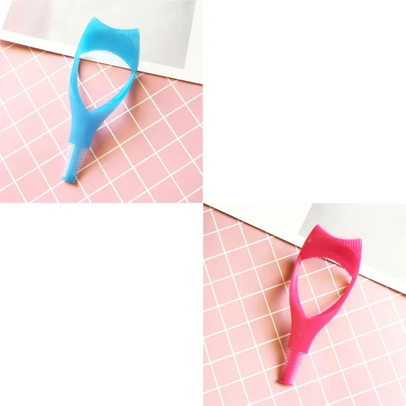 Handy Eyelash Aid Clip Pink Eye Makeup Aid Tool Y Shape Silicone Mascara Applicator Shield Multifunctional Silicone Eyeliner