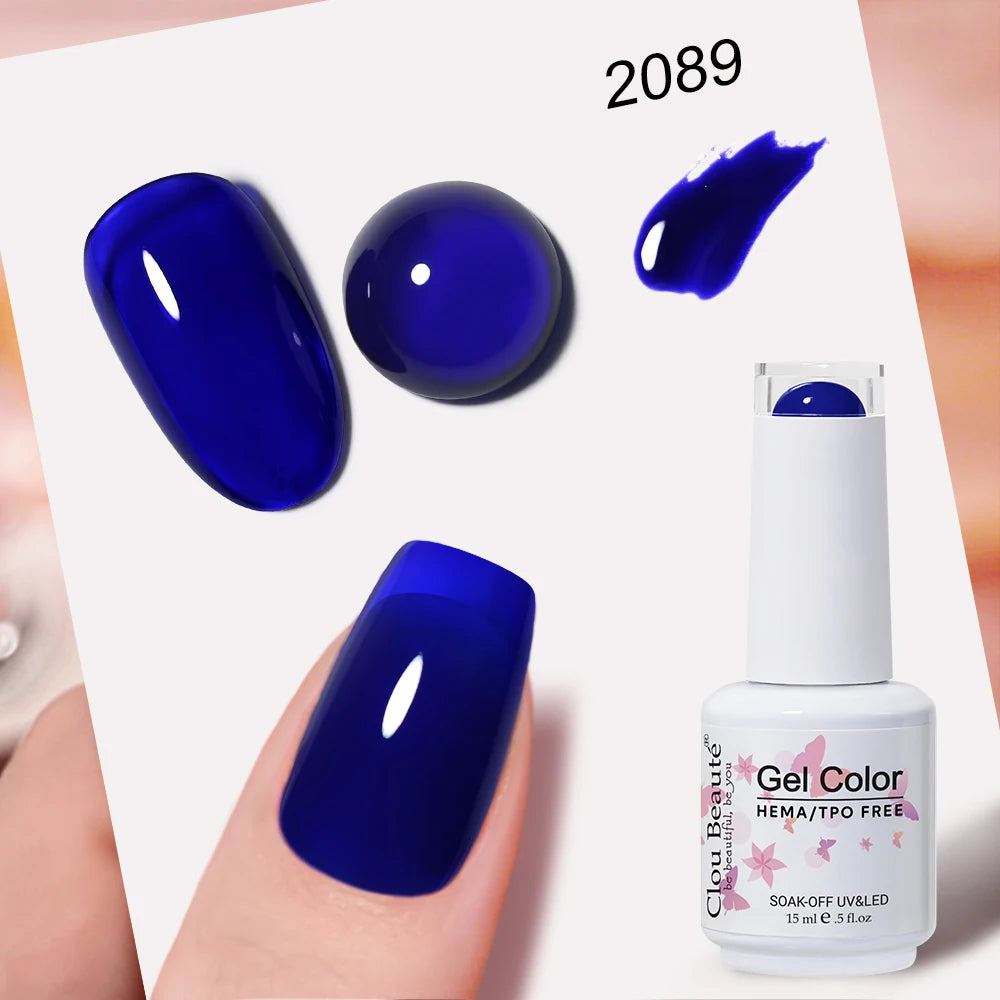 Clou Beaute Blue Series Nail Gel Polish Grey Green Lucky Nail Paint Gel Polish Gellak UV/LED Nail Gelpolish Soak Off Nail Art