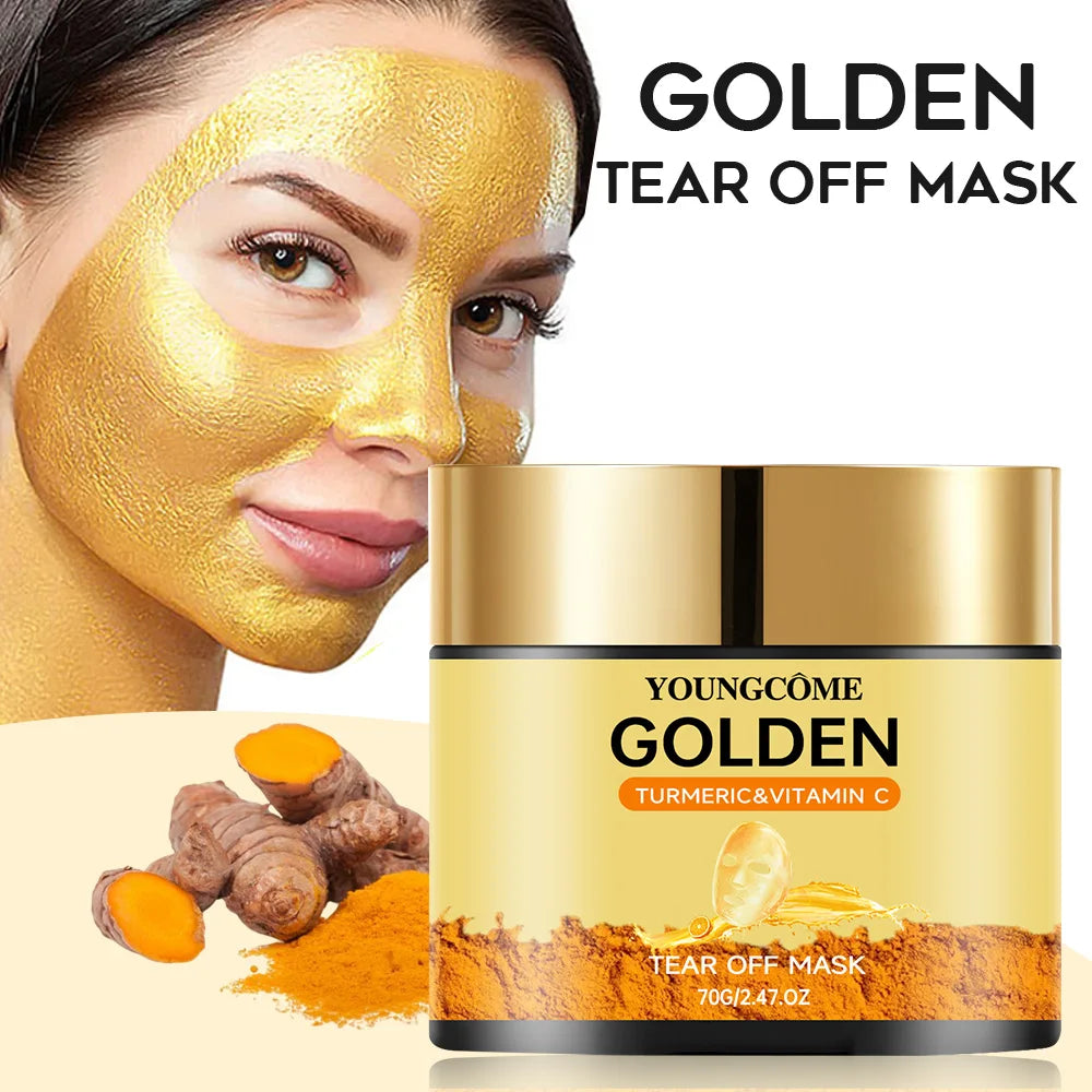 Masque visage à l'or 24 carats, soin du visage, exfoliation, collagène doré, hydratant, élimine les points noirs, 40/70 g