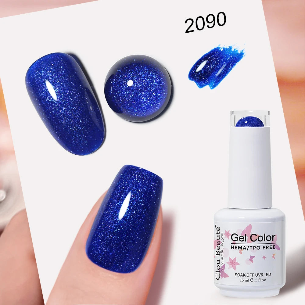 Clou Beaute Blue Series Nail Gel Polish Grey Green Lucky Nail Paint Gel Polish Gellak UV/LED Nail Gelpolish Soak Off Nail Art