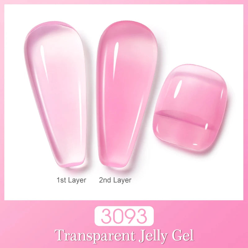 Clou Beaute Semi-transparent Jelly Gel Polish Nude Pink Amber Gel Nail Polish Translucent Semi Permanent All For Manicure Nail