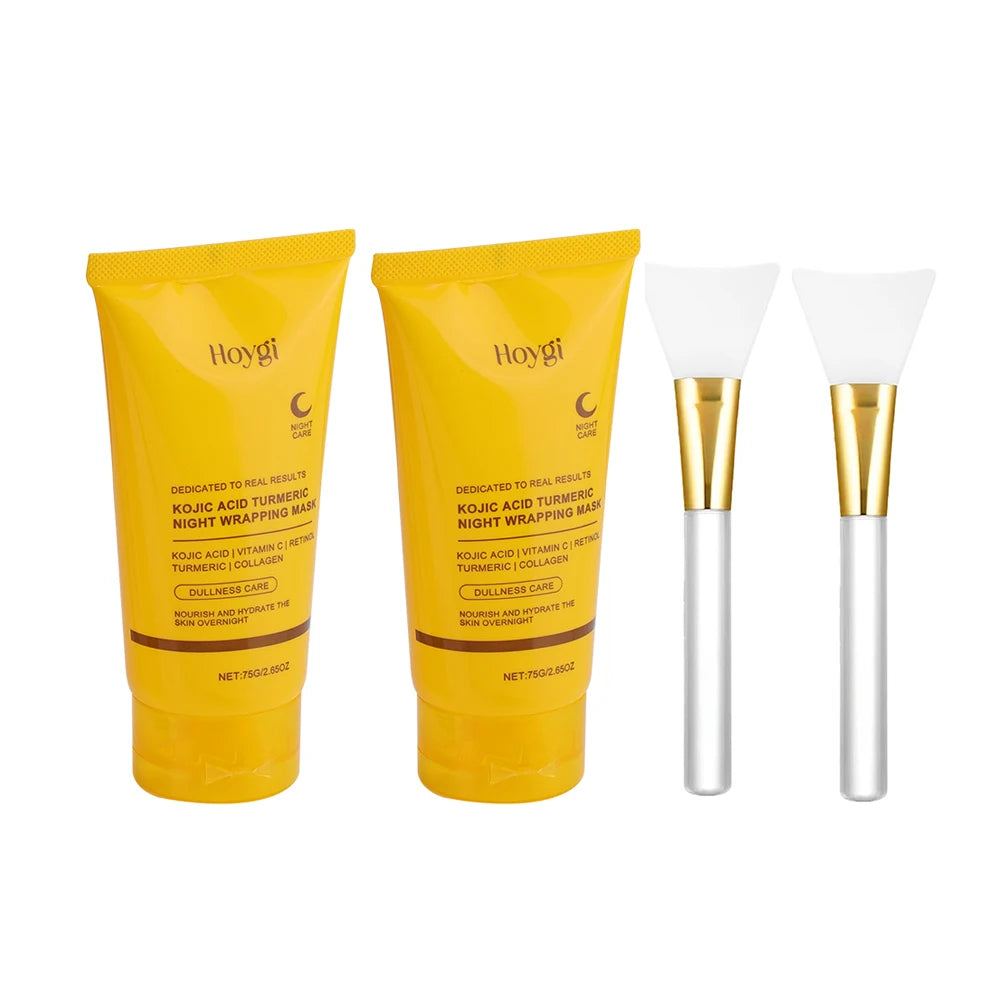 Lot de 2 masques de nuit peel-off au collagène, --nettoyant en profondeur, régulateur de sébum, au curcuma