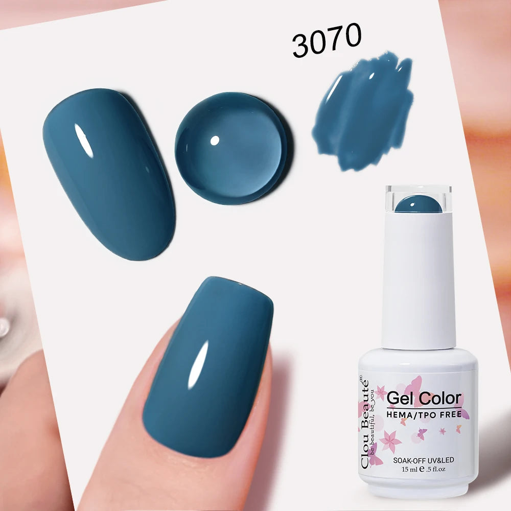 Clou Beaute Blue Series Nail Gel Polish Grey Green Lucky Nail Paint Gel Polish Gellak UV/LED Nail Gelpolish Soak Off Nail Art