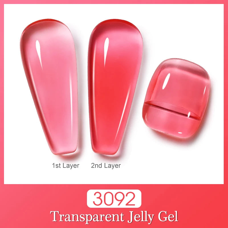 Clou Beaute Semi-transparent Jelly Gel Polish Nude Pink Amber Gel Nail Polish Translucent Semi Permanent All For Manicure Nail