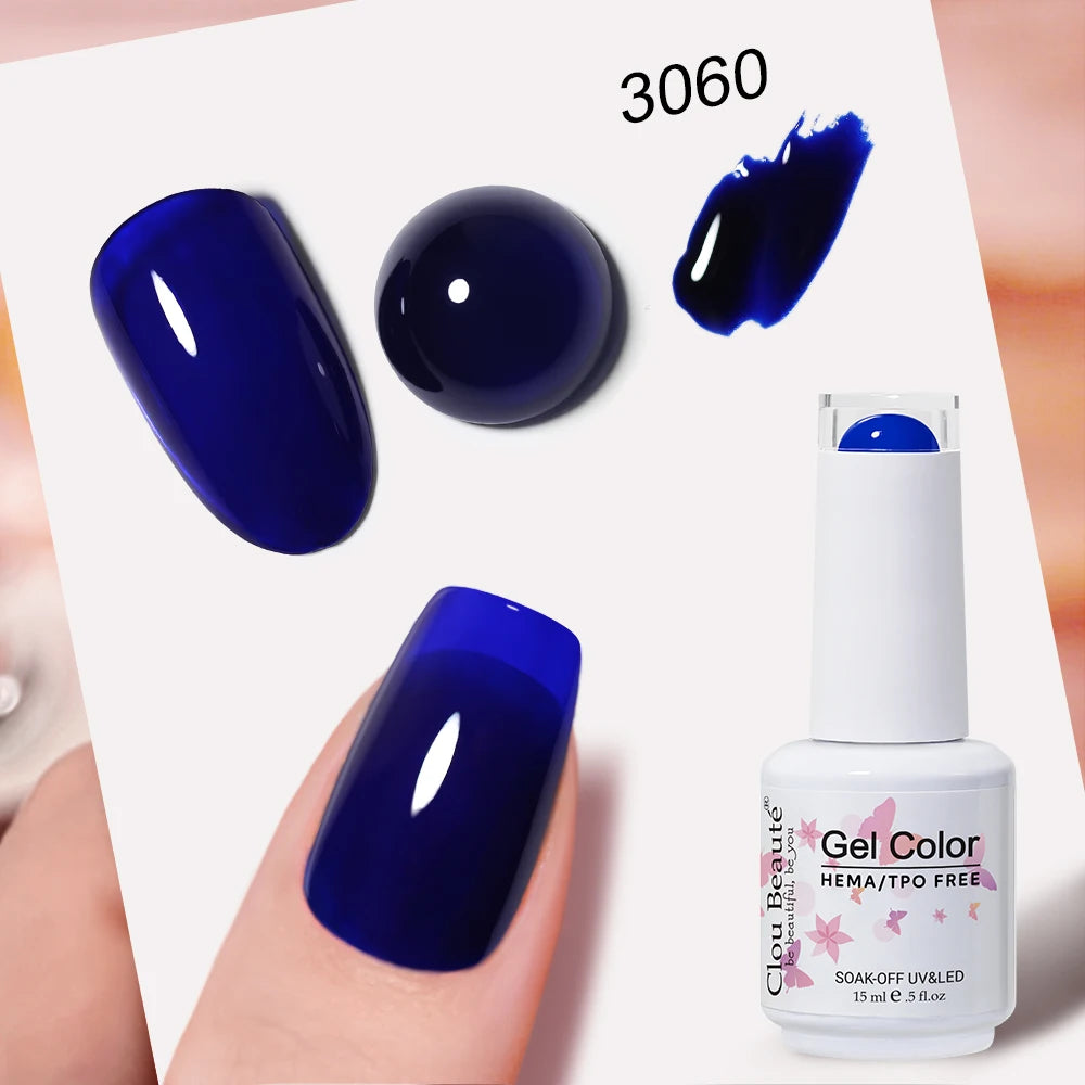 Clou Beaute Blue Series Nail Gel Polish Grey Green Lucky Nail Paint Gel Polish Gellak UV/LED Nail Gelpolish Soak Off Nail Art