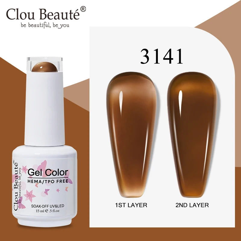 Clou Beaute Semi-transparent Jelly Gel Polish Nude Pink Amber Gel Nail Polish Translucent Semi Permanent All For Manicure Nail