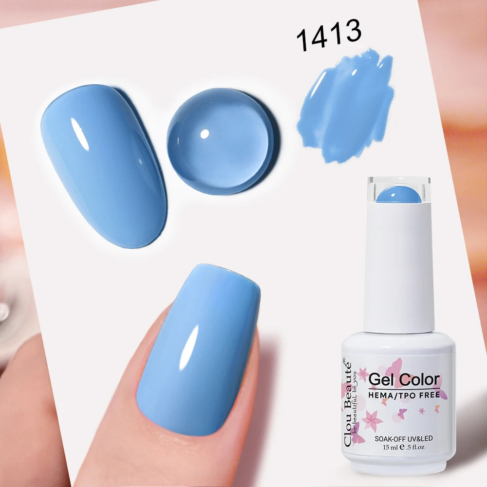 Clou Beaute Blue Series Nail Gel Polish Grey Green Lucky Nail Paint Gel Polish Gellak UV/LED Nail Gelpolish Soak Off Nail Art