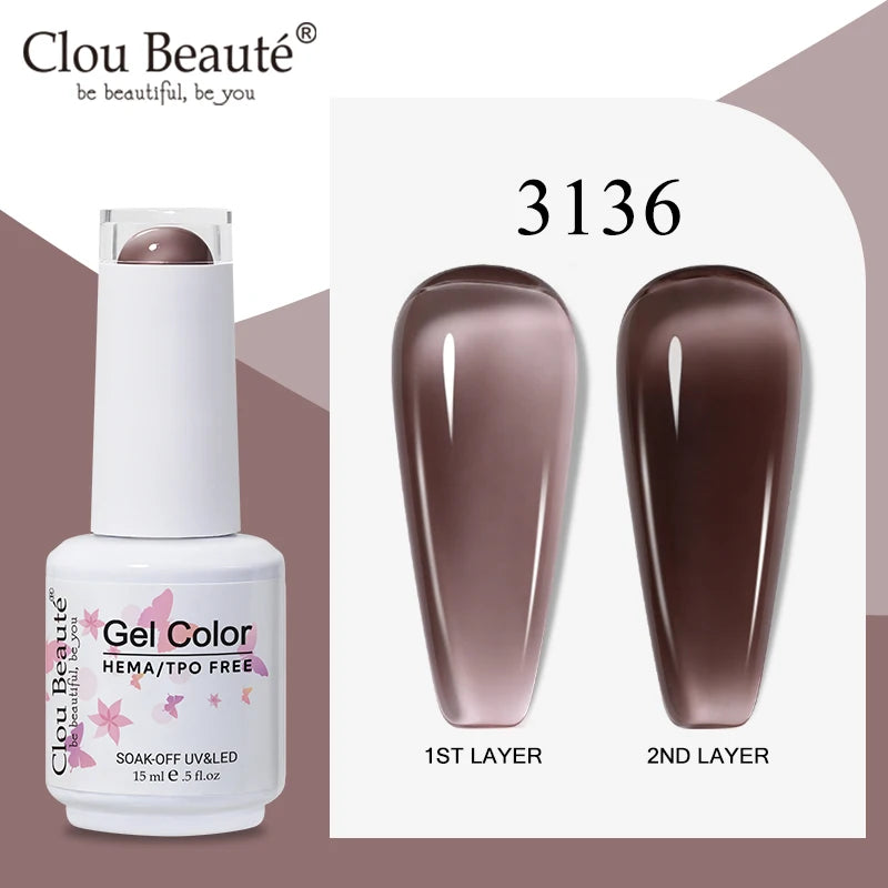 Clou Beaute Semi-transparent Jelly Gel Polish Nude Pink Amber Gel Nail Polish Translucent Semi Permanent All For Manicure Nail