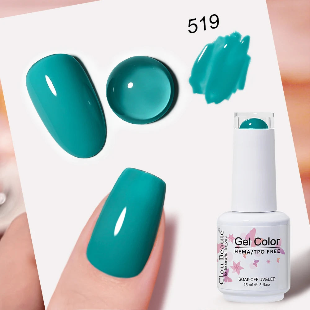 Clou Beaute Blue Series Nail Gel Polish Grey Green Lucky Nail Paint Gel Polish Gellak UV/LED Nail Gelpolish Soak Off Nail Art