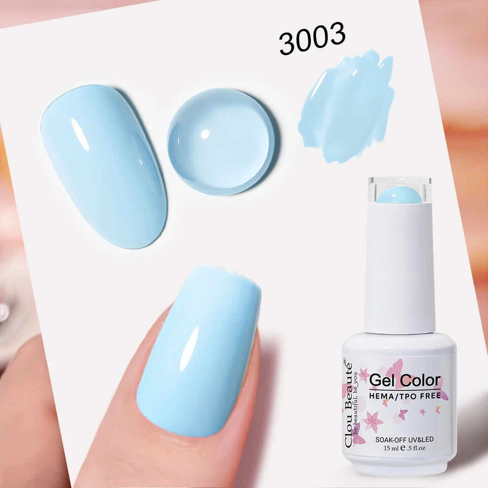 Clou Beaute Blue Series Nail Gel Polish Grey Green Lucky Nail Paint Gel Polish Gellak UV/LED Nail Gelpolish Soak Off Nail Art