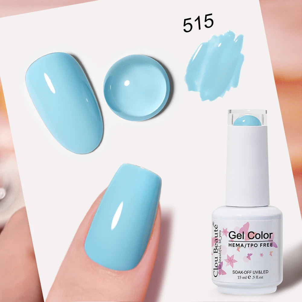 Clou Beaute Blue Series Nail Gel Polish Grey Green Lucky Nail Paint Gel Polish Gellak UV/LED Nail Gelpolish Soak Off Nail Art