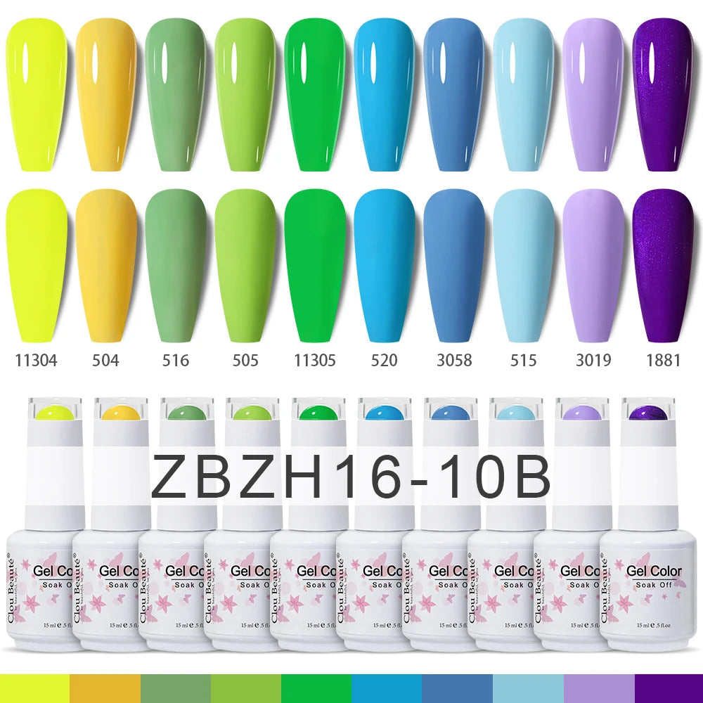 Clou Beaute 10/12/20/24pcs Gel Nail Polish Set Color 15ml White Glass Bottle Nail Art Kit Semi Permanent Gellack Nail Varnish