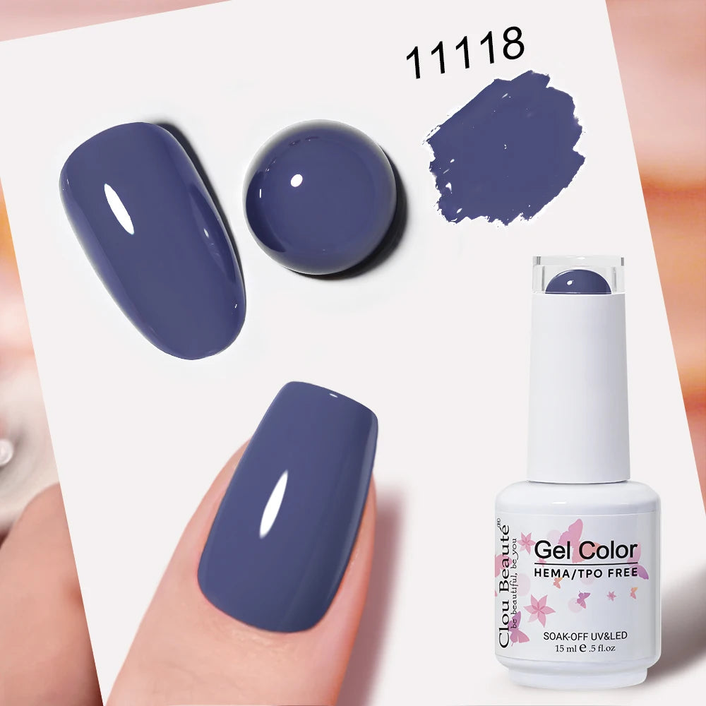 Clou Beaute Blue Series Nail Gel Polish Grey Green Lucky Nail Paint Gel Polish Gellak UV/LED Nail Gelpolish Soak Off Nail Art