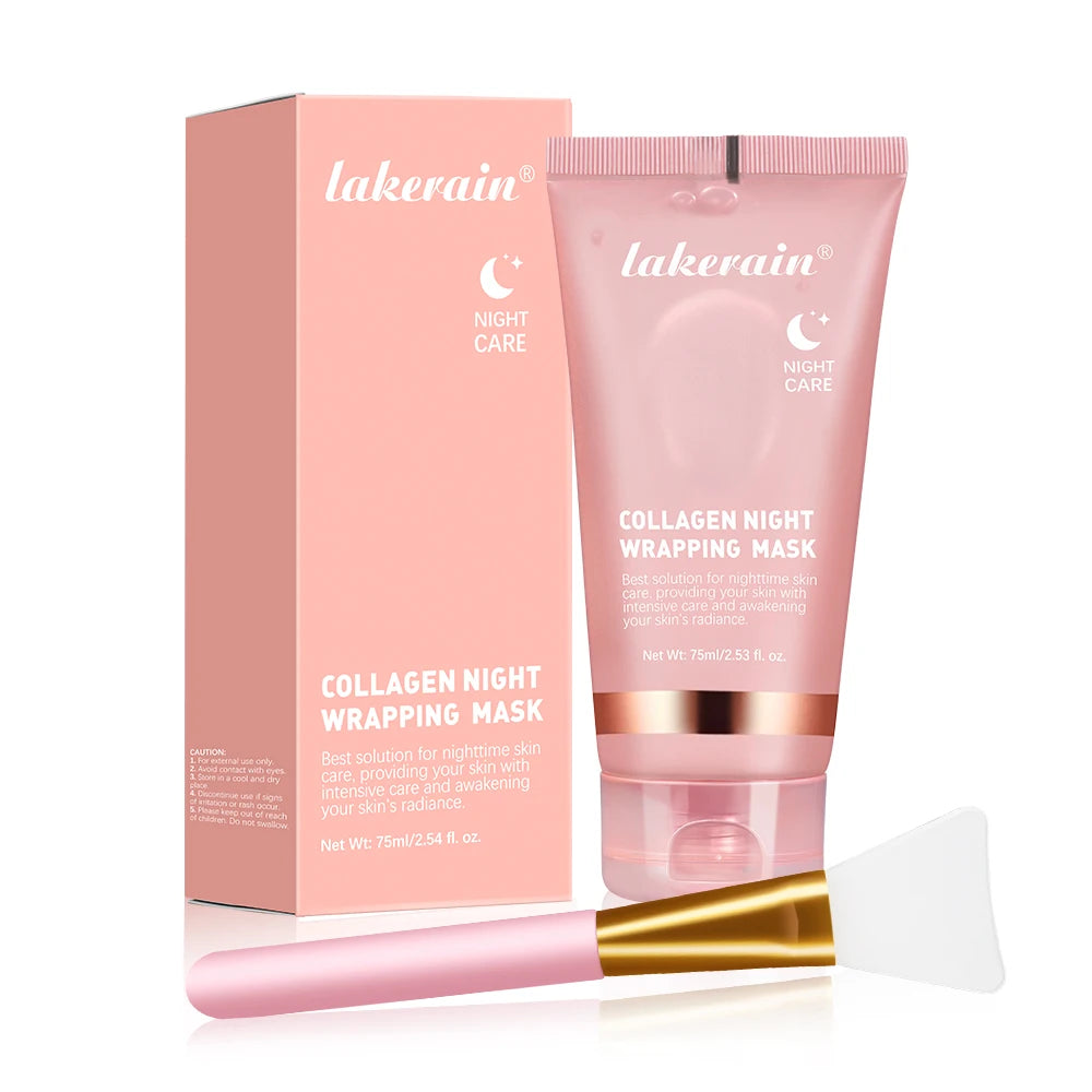 Masque coréen 100% intense au collagène, masque peel-off anti-rides et liftant pour le visage, soin de nuit bio pour femme.