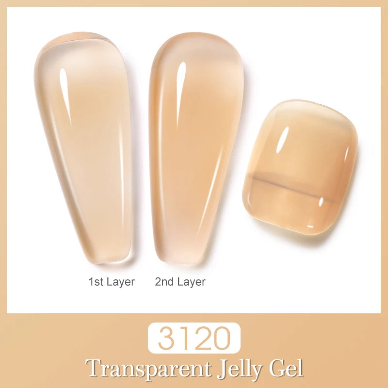 Clou Beaute Semi-transparent Jelly Gel Polish Nude Pink Amber Gel Nail Polish Translucent Semi Permanent All For Manicure Nail