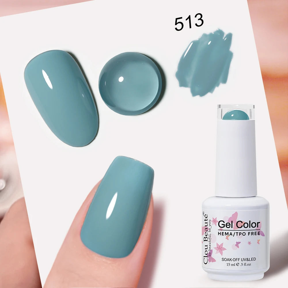 Clou Beaute Blue Series Nail Gel Polish Grey Green Lucky Nail Paint Gel Polish Gellak UV/LED Nail Gelpolish Soak Off Nail Art