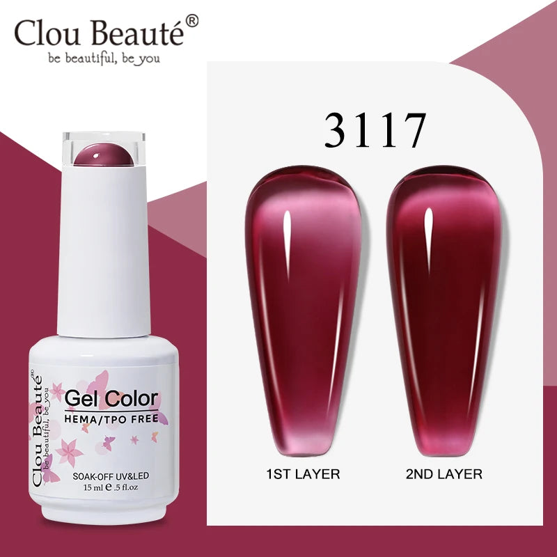 Clou Beaute Semi-transparent Jelly Gel Polish Nude Pink Amber Gel Nail Polish Translucent Semi Permanent All For Manicure Nail