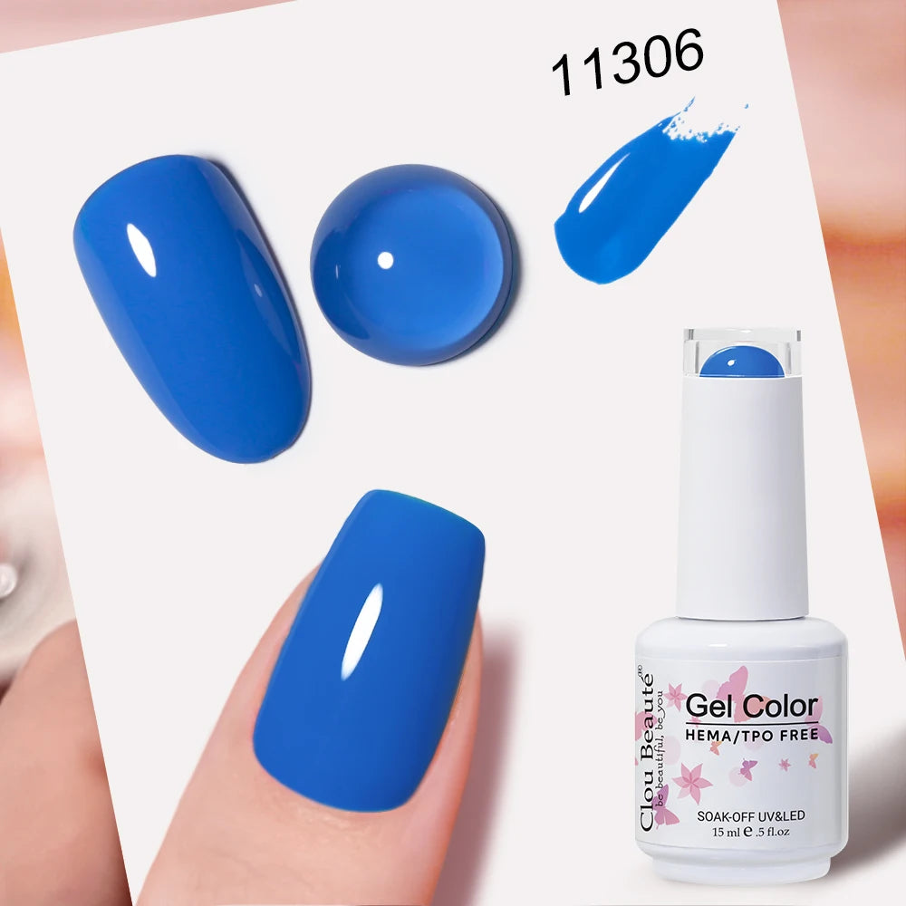Clou Beaute Blue Series Nail Gel Polish Grey Green Lucky Nail Paint Gel Polish Gellak UV/LED Nail Gelpolish Soak Off Nail Art