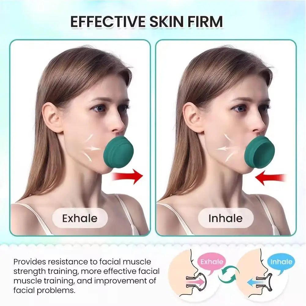 Face Jaw Exerciser Slimmer Jaw Face Neck Toning Exerciser,Facial Yoga Skin Tighten  Double Chin Breathing Exercise Device