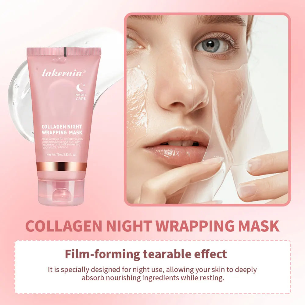 Masque peel-off au collagène, gelée, enveloppement de nuit, masque raffermissant à l'argile, soin quotidien du visage, nettoyage en profondeur, masque exfoliant