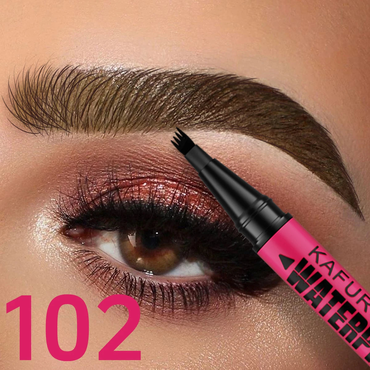 Crayon à sourcils waterproof 3 couleurs, crayon microblading à 4 embouts, pour des sourcils naturels. Idée cadeau maquillage pour les yeux.