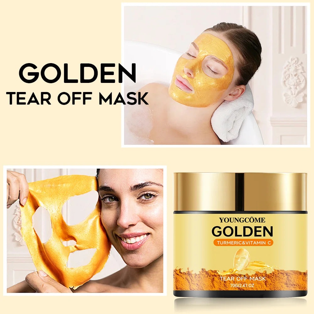 Masque visage à l'or 24 carats, soin du visage, exfoliation, collagène doré, hydratant, élimine les points noirs, 40/70 g