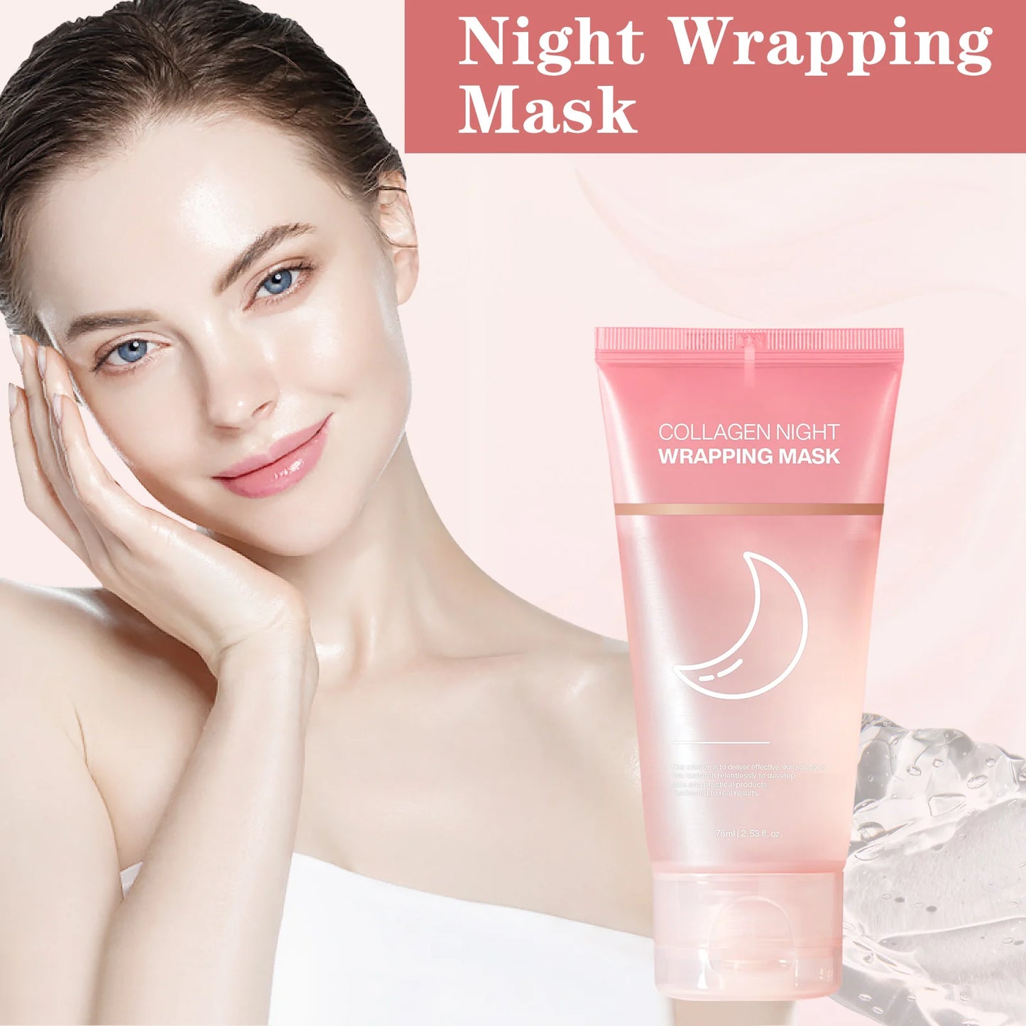 Masque hydratant pour le visage, réduit le relâchement cutané, collagène, masque de nuit raffermissant pour l'élasticité, masque peel-off enveloppant pour un teint terne
