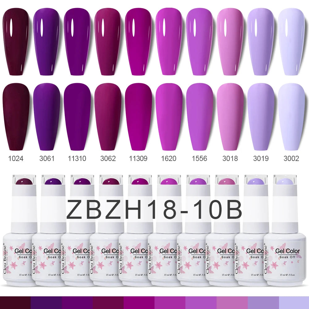 Clou Beaute 10/12/20/24pcs Gel Nail Polish Set Color 15ml White Glass Bottle Nail Art Kit Semi Permanent Gellack Nail Varnish