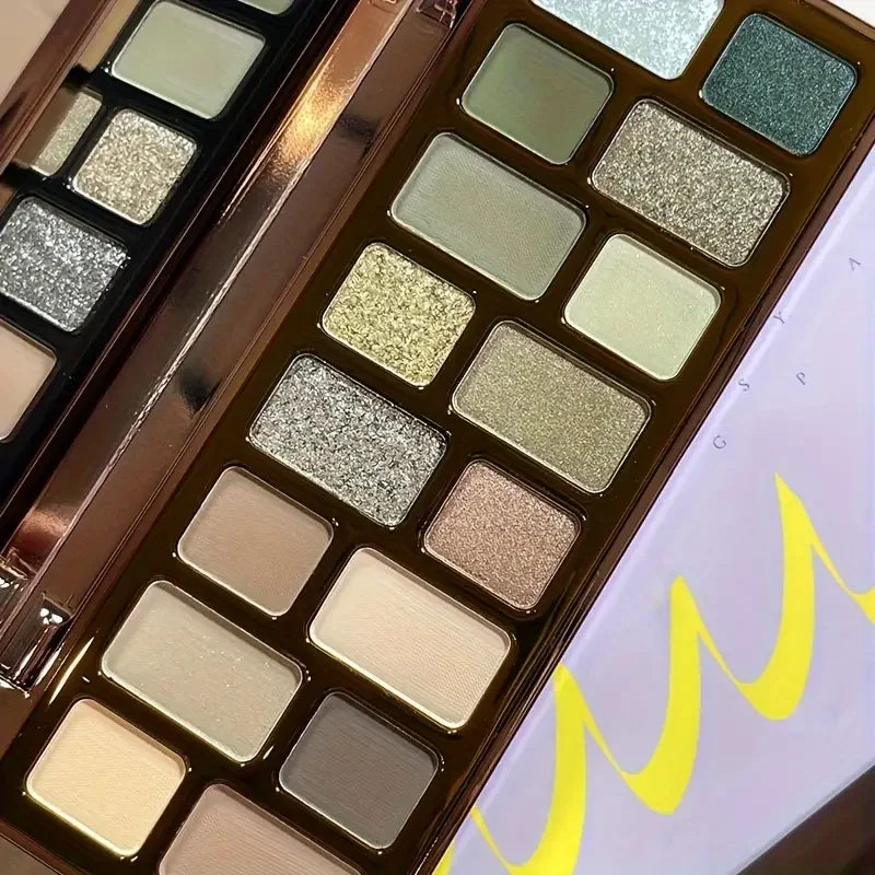 16 Color Eyeshadow Palette Matte Shimmer and Sparkle Effects Highlight Multi-Purpose Makeup Palette Smoky Eyes Premium Cosmetics