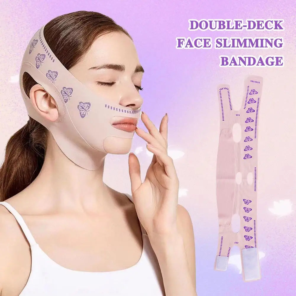 Double-deck Face Slimming Bandage Face Lifting Belt Strap Strap Tool Double Slimming Mask Face Chin V Slim Line Tightener F P4B5