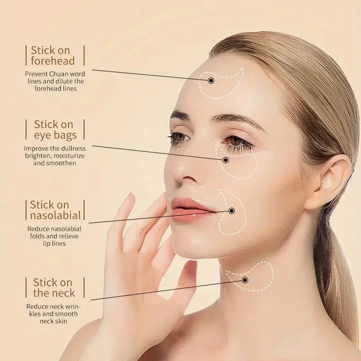 Lot de 60 masques pour les yeux à l'acide hyaluronique et aux algues pour atténuer les cernes. Patchs contour des yeux au collagène. Soins du visage.