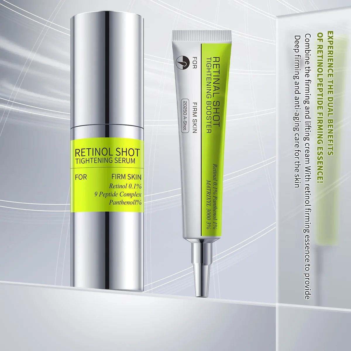 Crème contour des yeux et visage au rétinol, soin éclaircissant et raffermissant pour une peau plus lisse, atténue les ridules et améliore la fermeté (1/2/3 pièces).