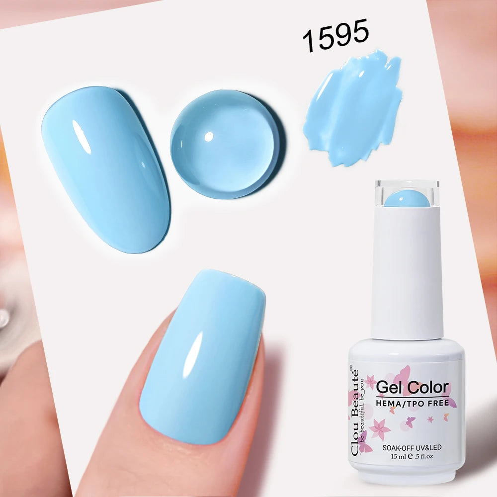 Clou Beaute Blue Series Nail Gel Polish Grey Green Lucky Nail Paint Gel Polish Gellak UV/LED Nail Gelpolish Soak Off Nail Art