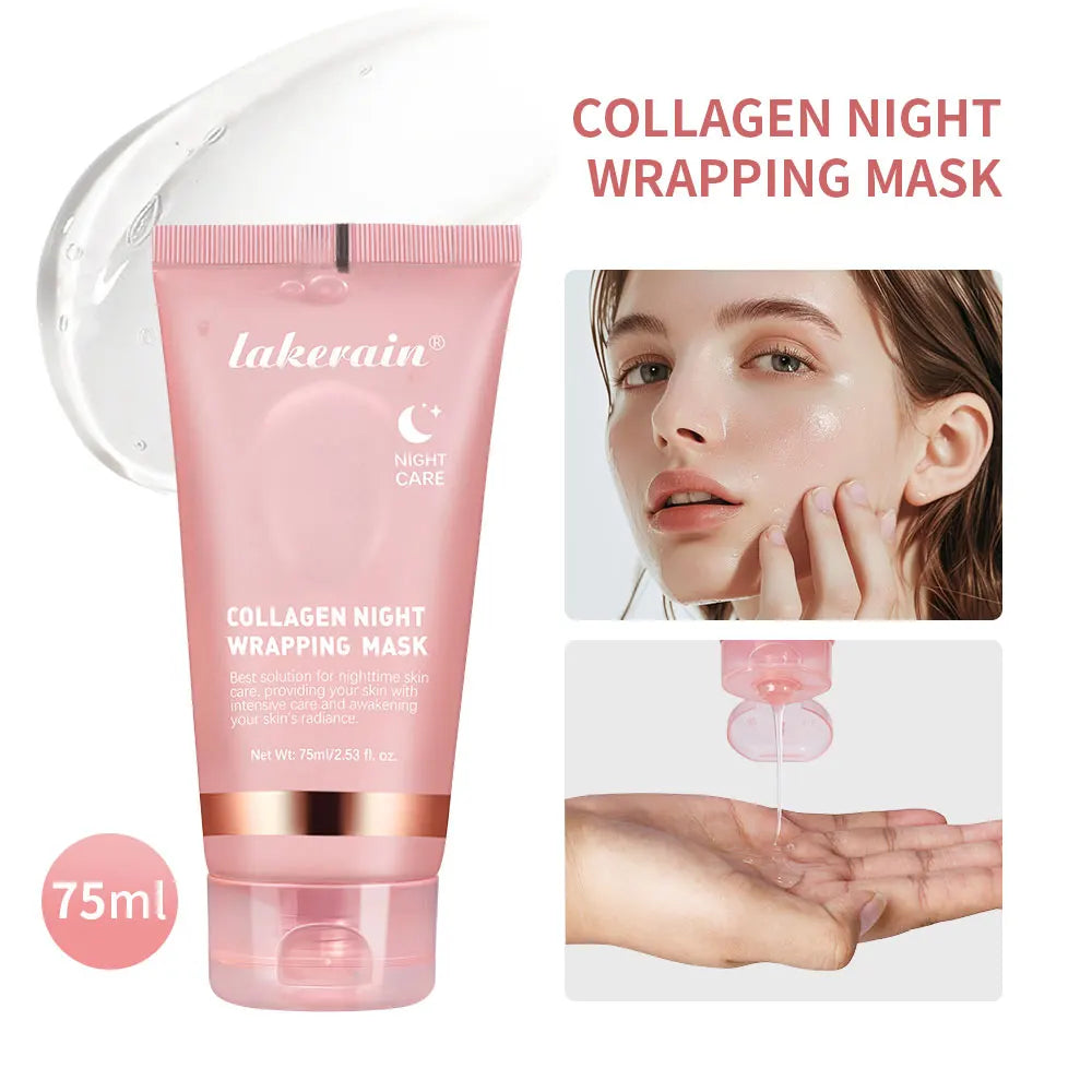 Masque coréen 100% intense au collagène, masque peel-off anti-rides et liftant pour le visage, soin de nuit bio pour femme.