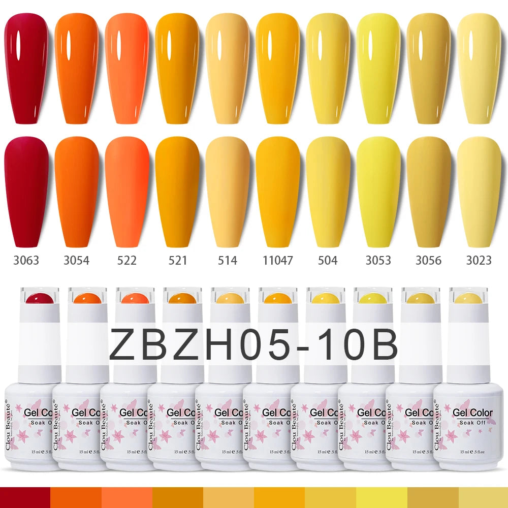 Clou Beaute 10/12/20/24pcs Gel Nail Polish Set Color 15ml White Glass Bottle Nail Art Kit Semi Permanent Gellack Nail Varnish