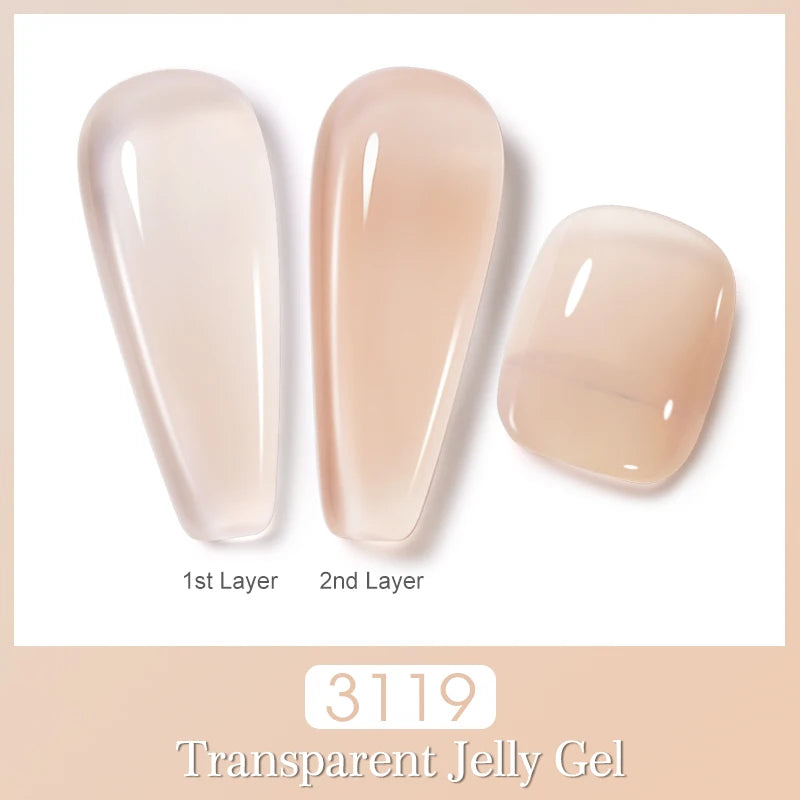 Clou Beaute Semi-transparent Jelly Gel Polish Nude Pink Amber Gel Nail Polish Translucent Semi Permanent All For Manicure Nail