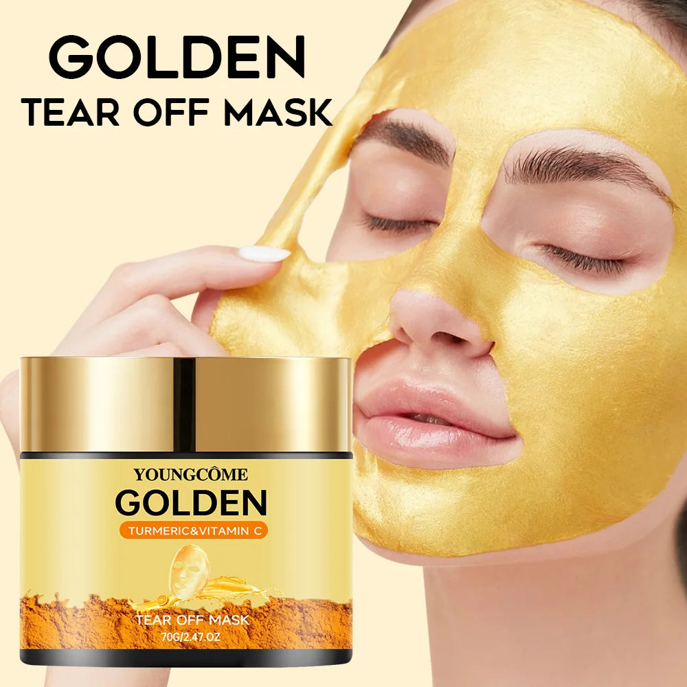 Masque visage à l'or 24 carats, soin du visage, exfoliation, collagène doré, hydratant, élimine les points noirs, 40/70 g