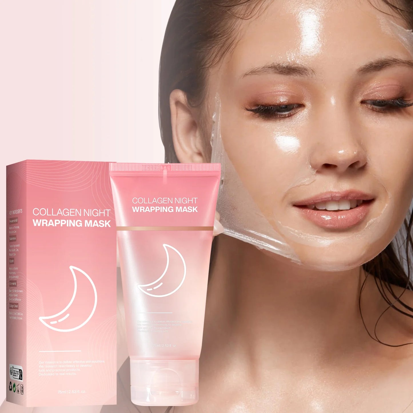 Masque hydratant pour le visage, réduit le relâchement cutané, collagène, masque de nuit raffermissant pour l'élasticité, masque peel-off enveloppant pour un teint terne