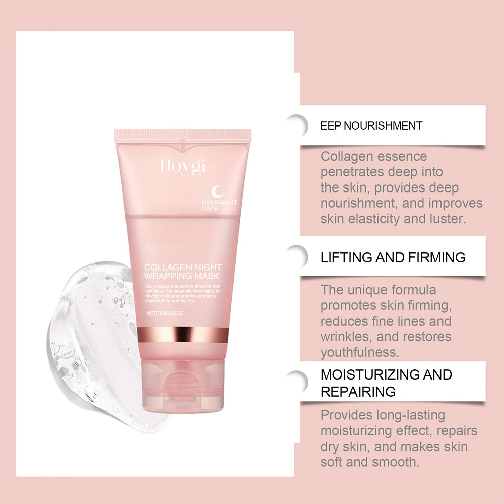 Lot de 2 masques de nuit au collagène pour le visage, nettoyant en profondeur les pores, contrôle du sébum, au curcuma, pour le soin de la peau.