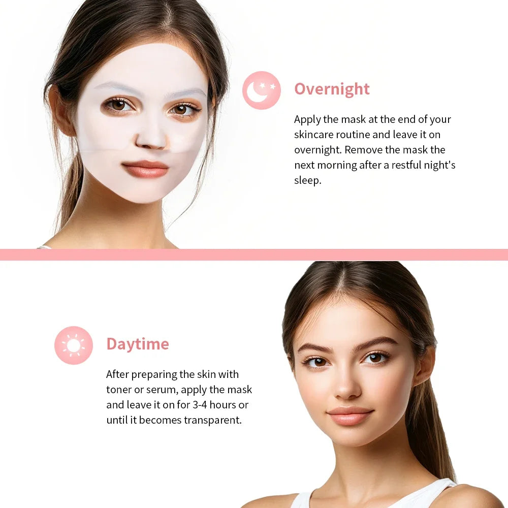 Masque visage bio-collagène en profondeur - Réduit les pores - Hydratation intense - Soin de nuit - Hydratation, fraîcheur et éclat