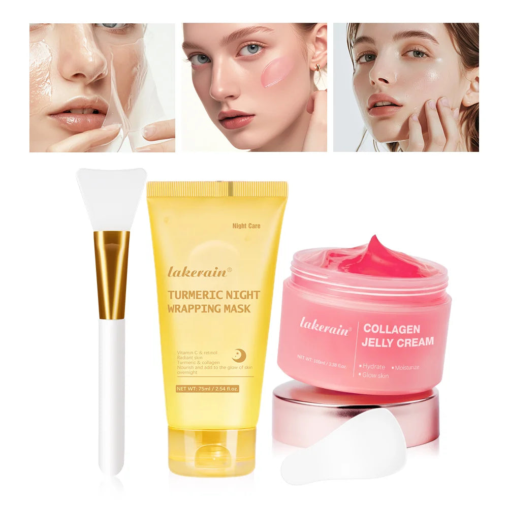 Masque visage de nuit en gelée de collagène hydrolysé, masque peel-off hydratant et raffermissant, soin nourrissant pour la peau