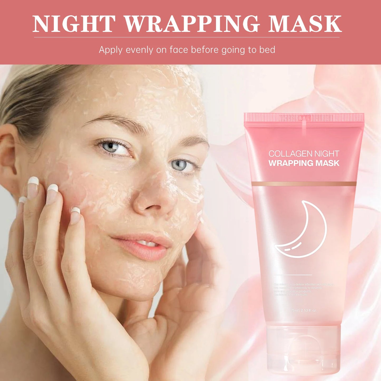 Masque hydratant pour le visage, réduit le relâchement cutané, collagène, masque de nuit raffermissant pour l'élasticité, masque peel-off enveloppant pour un teint terne